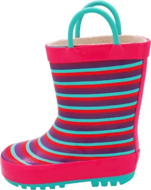 NORTY Rubber Rain Boots for Kids - Waterproof Rubber Boots Boys and Girls Solid & Printed Rainboots for Toddlers and Kids