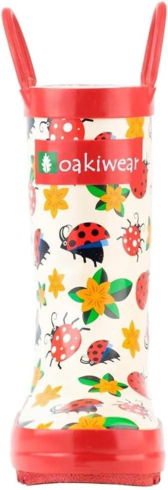 OAKI Toddler Rain Boots - Perfect Kids Rain Boots for Any Weather - Durable Rubber Baby Rain Boots Keep Little Feet Dry, Lightweight Waterproof with Easy-on Handle