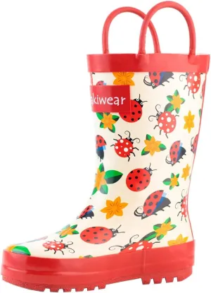 OAKI Toddler Rain Boots - Perfect Kids Rain Boots for Any Weather - Durable Rubber Baby Rain Boots Keep Little Feet Dry, Lightweight Waterproof with Easy-on Handle