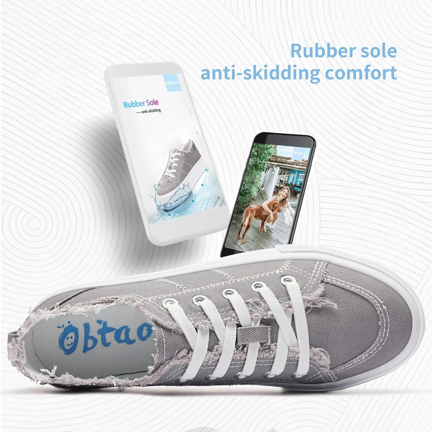 Obtaom Women Platform Canvas Sneakers White Comfort Play Fashion Sneakers Casual Lift Platform Lace Up Shoes Cute Low Top Walking Shoes for Lady