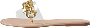 onlymaker Women's Square Open Toe Backless Flat Slipper Sandals Summer Wide Fit Slipper