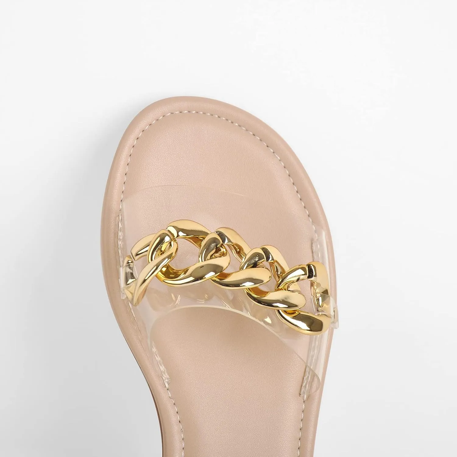 onlymaker Women's Square Open Toe Backless Flat Slipper Sandals Summer Wide Fit Slipper