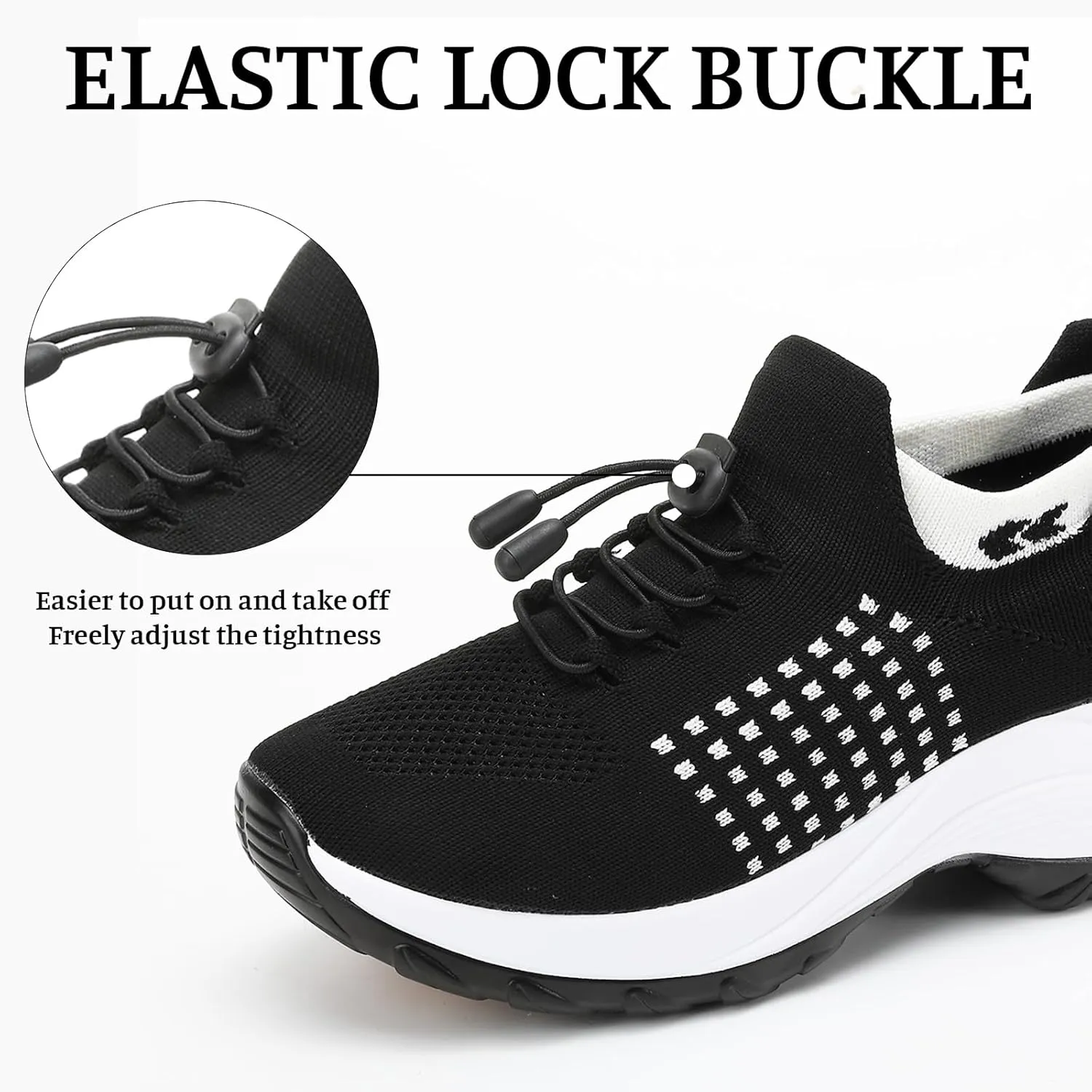 Orthopedic Sneakers Breathable Women Slip on Trainers Comfortable Shoes for Women Stretch Cushion Athletic Shoe Unisex Casual Thick Bottom Walking Shoe