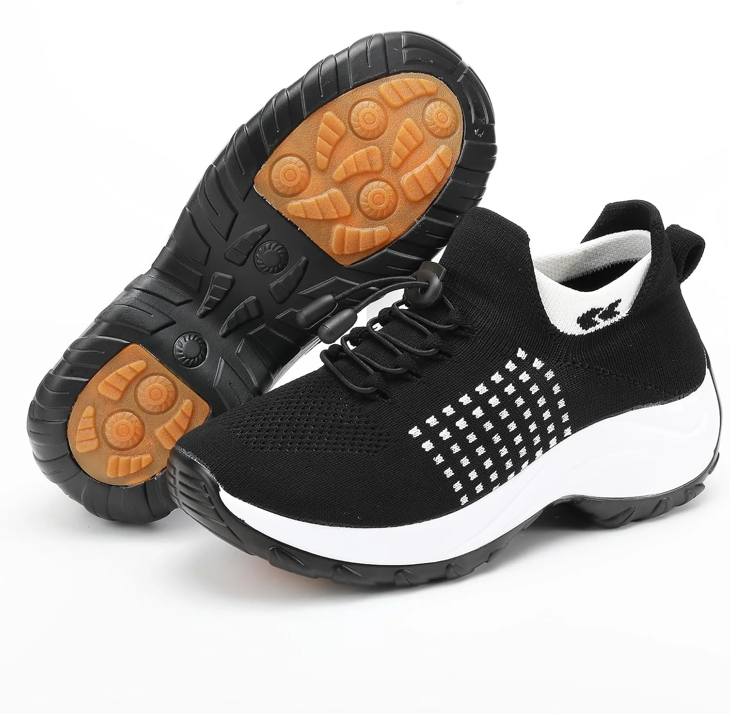 Orthopedic Sneakers Breathable Women Slip on Trainers Comfortable Shoes for Women Stretch Cushion Athletic Shoe Unisex Casual Thick Bottom Walking Shoe