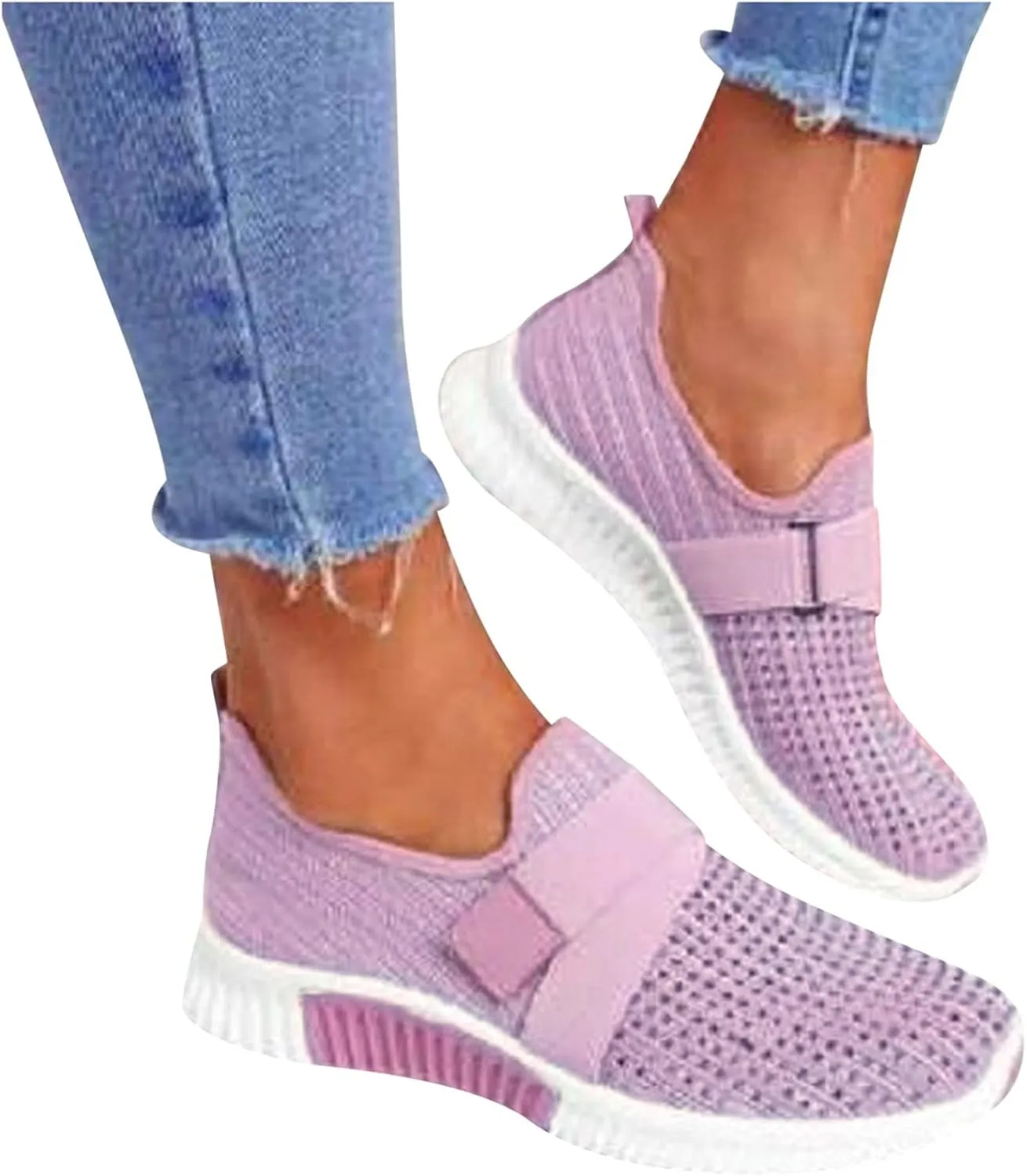 Orthopedic Sneakers for Women Slip On Walking Shoes with Arch Support Comfortable Casual Loafers Plantar Fasciitis Relief Foot Pain Diabetic Swollen Feet