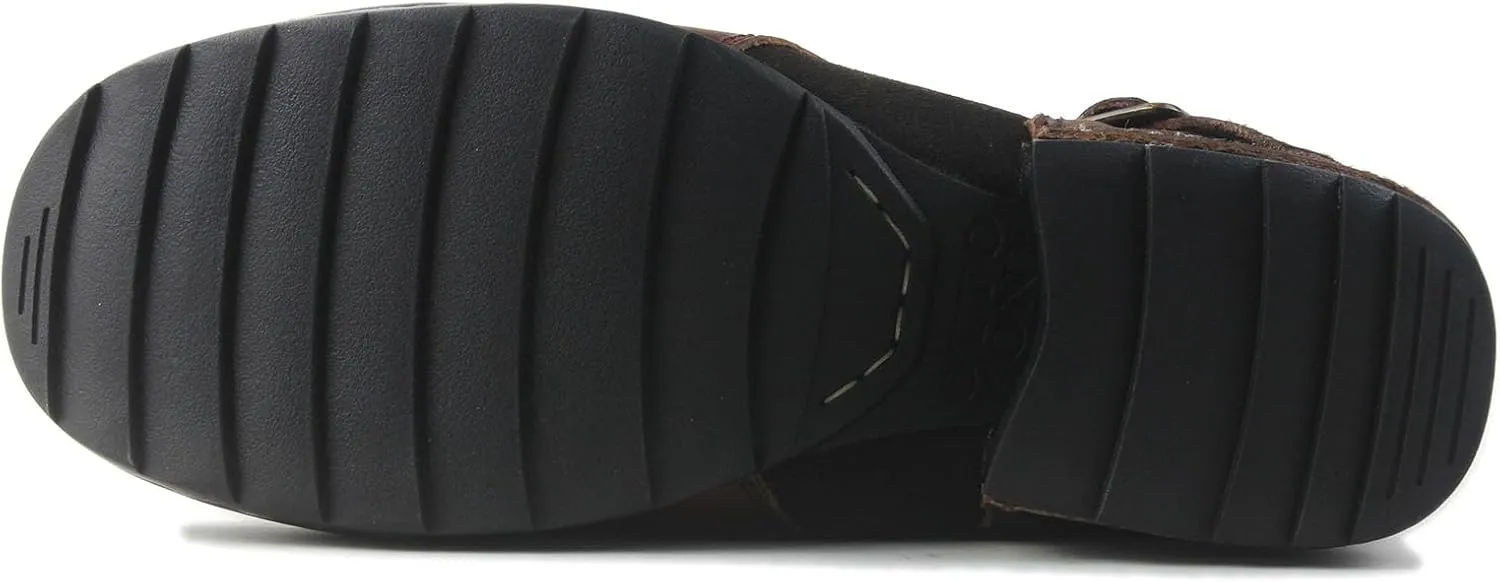 OSSTONE Moto Boots for Men Fashion Zipper-up Leather Chukka Boots Casual Shoes OS-5008-1-BP-US-R Vintage Brown