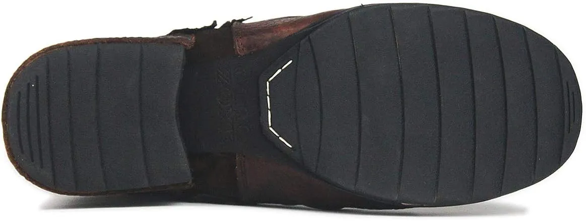 OSSTONE Moto Boots for Men Fashion Zipper-up Leather Chukka Boots Casual Shoes OS-5008-8-US