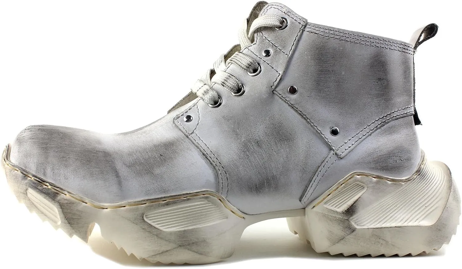 OSSTONE Vintage Fashion Sneakers for Men lace-up Leather Retro Moto Chukka Boots Casual Shoes OS-5008-S-1-US-R
