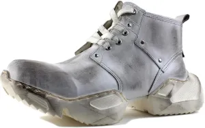 OSSTONE Vintage Fashion Sneakers for Men lace-up Leather Retro Moto Chukka Boots Casual Shoes OS-5008-S-1-US-R