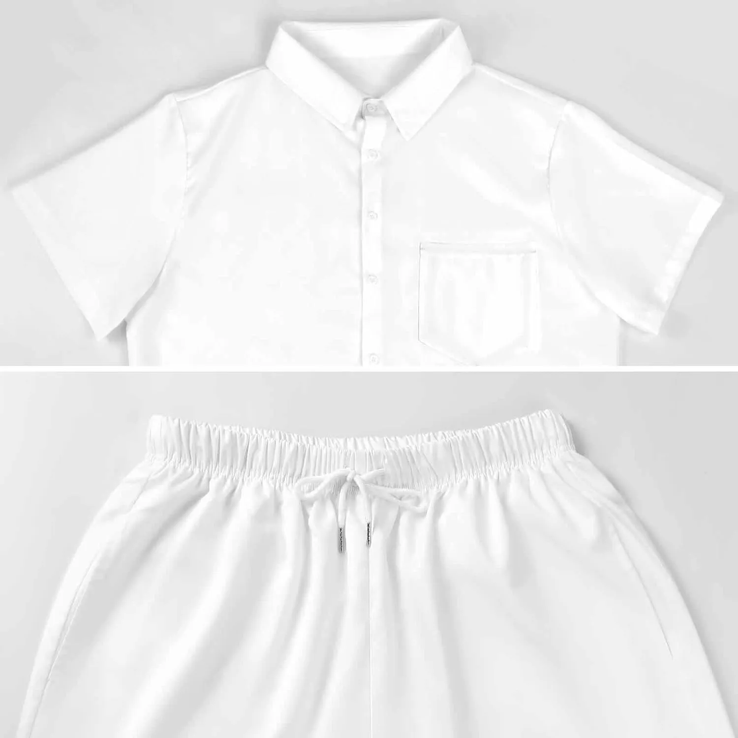 Palm Trees MiamiMen's Two-piece Casual Short-sleeved Shirt Summer Loose Vacation Suit
