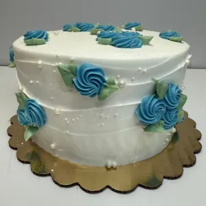 Pearl & Rosettes Round Cake