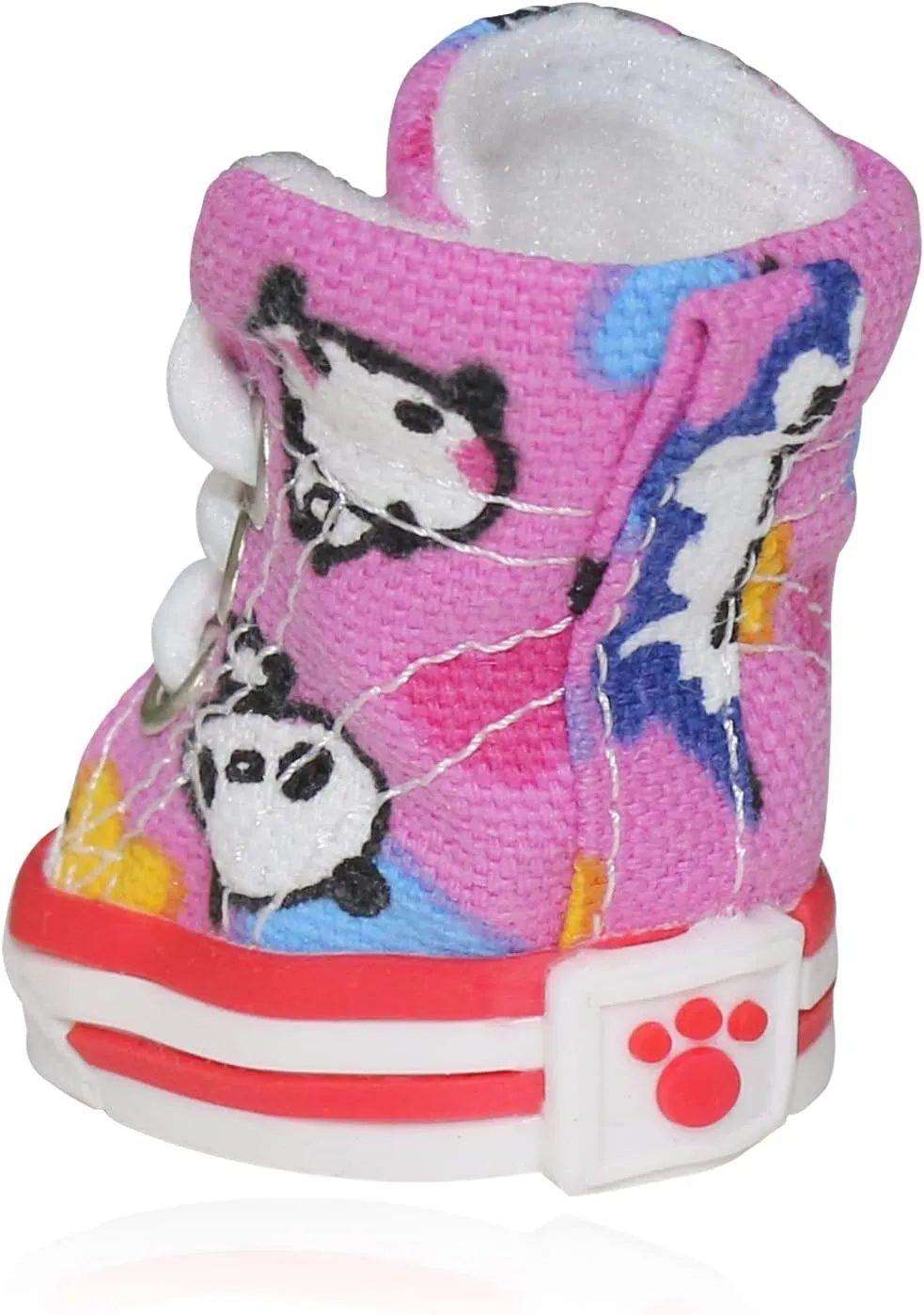 Pet Dog Shoes, BESUNTEK 4Pcs Puppy Canvas Sport Sneaker Boots for Outdoor Walking and Sports, Non-Slip Paw Protective Cover with Graffiti Design for Hot Pavement and Casual (Pink, #3)
