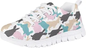 Pinupub Boys Girls Sneakers Cute Graphic Print Sports Tennis Shoes Casual Lace Up Sneakers