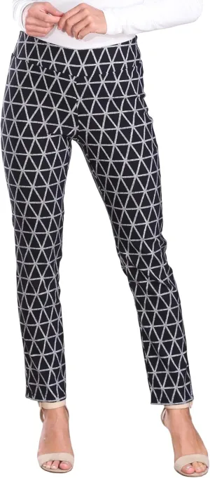 Popana Womens Stretch Pull On Dress Pants Ankle Length Work Casual - Made in USA