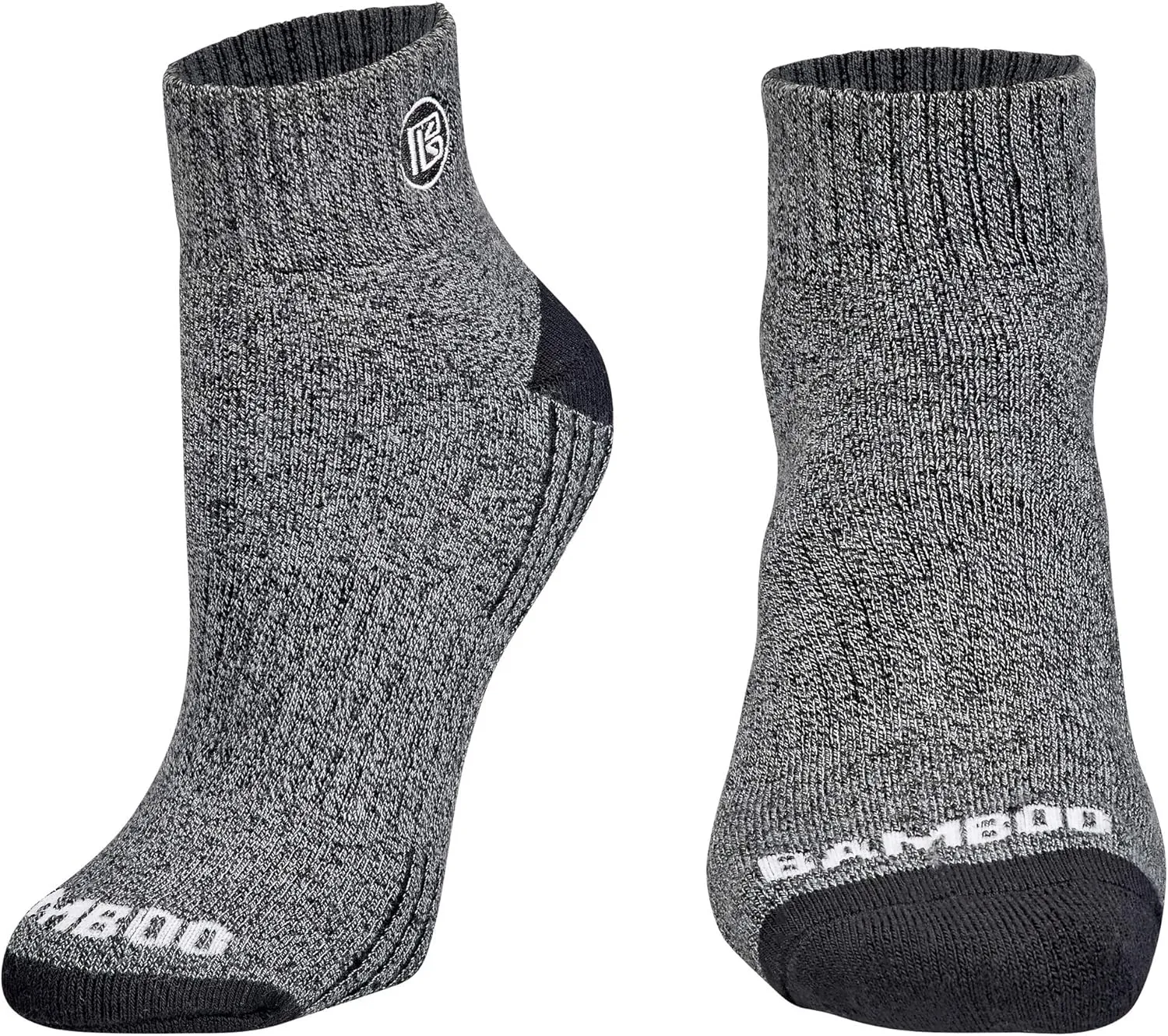 Premium Bamboo Crew Work Socks- Quarter High Moisture Wicking, Odor Eliminating