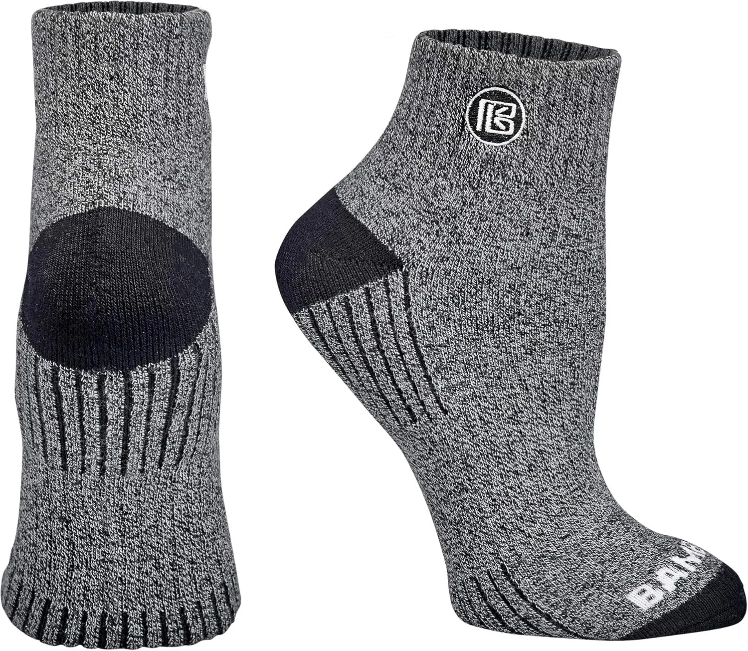 Premium Bamboo Crew Work Socks- Quarter High Moisture Wicking, Odor Eliminating