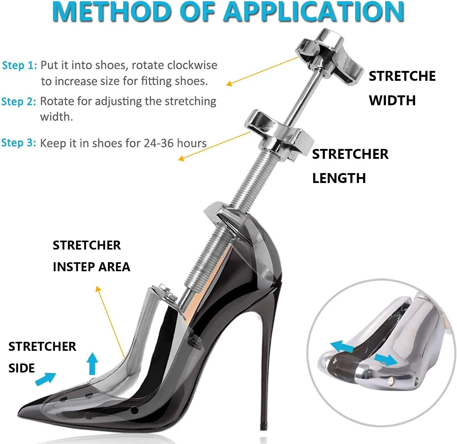 Professional Metal Shoe Stretcher Adjustable Width and Length Shoe Stretcher Widener Expander