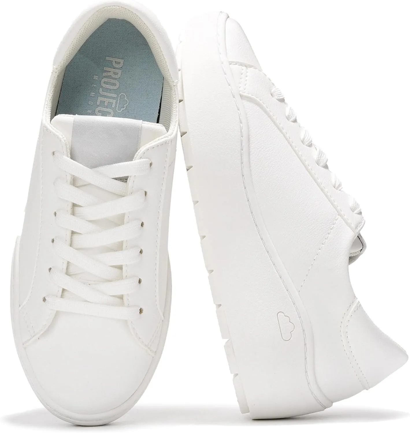 Project Cloud Platform Sneakers for Women – Lightweight Women's Fashion Sneakers for 2025 with Memory Foam Insole – Non Slip Lace-Up Womens Shoes – Stylish Wedge Shoes for Women (Bossy)
