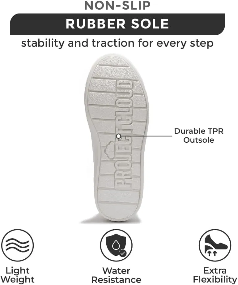 Project Cloud Platform Sneakers for Women – Lightweight Women's Fashion Sneakers for 2025 with Memory Foam Insole – Non Slip Lace-Up Womens Shoes – Stylish Wedge Shoes for Women (Bossy)