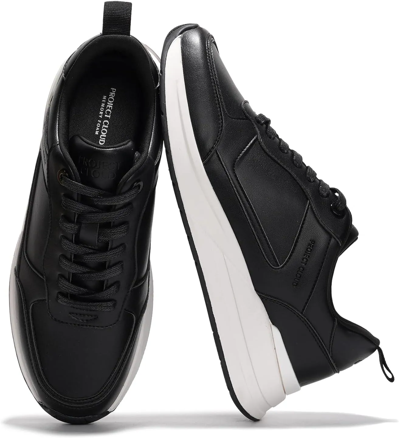 Project Cloud Sneakers for Men Shoes - Memory Foam Insole Non-Slip Casual Shoes for Men Footwear - Lightweight Vegan Leather Fashion Sneakers (Kurt)
