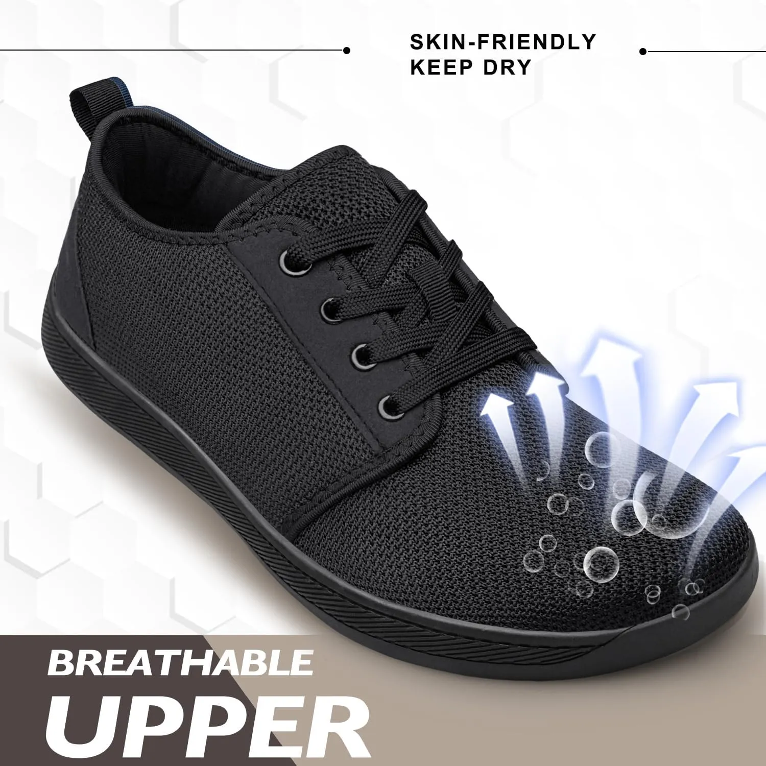 Raoendis Mens Walking Shoes Wide Toe Box Barefoot Shoes Minimalist Zero Drop Shoes Breathable Fashion Sneakers