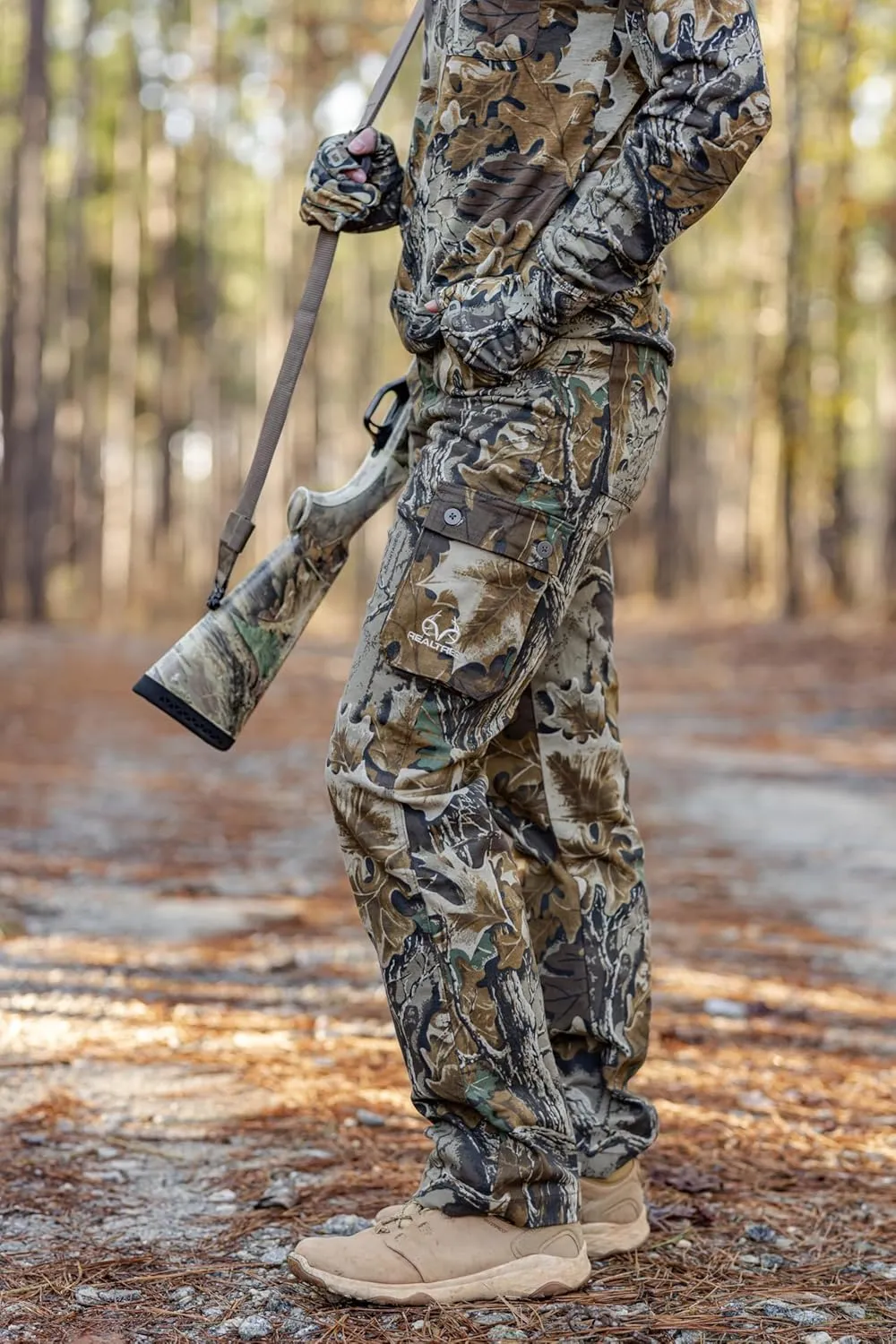 Realtree Camo Cargo Women's Pants- Pockets Lightweight Cotton Ripstop Zip-Off Pants for Hunting Hiking Camping Casual Wear