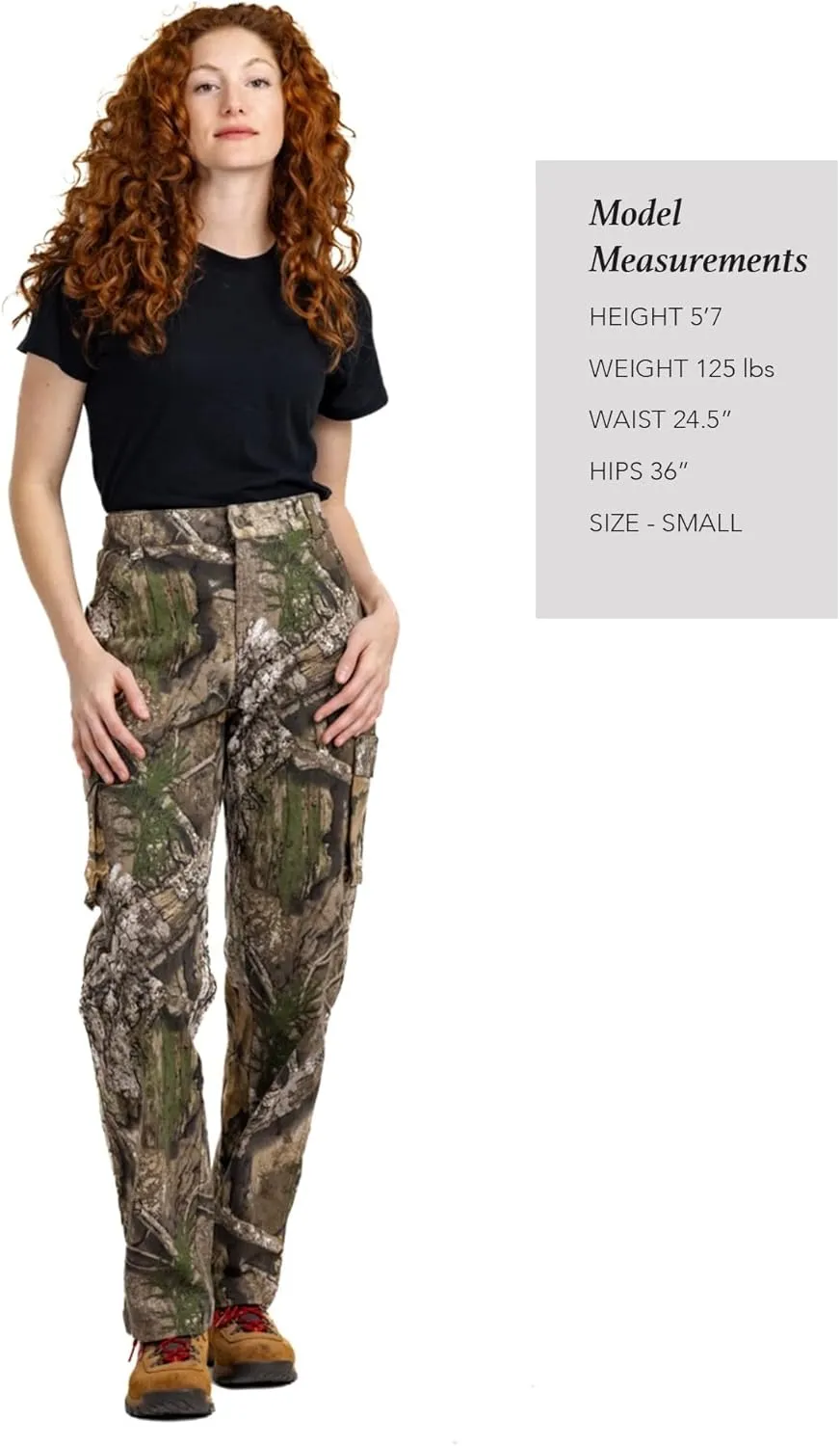 Realtree Camo Cargo Women's Pants- Pockets Lightweight Cotton Ripstop Zip-Off Pants for Hunting Hiking Camping Casual Wear