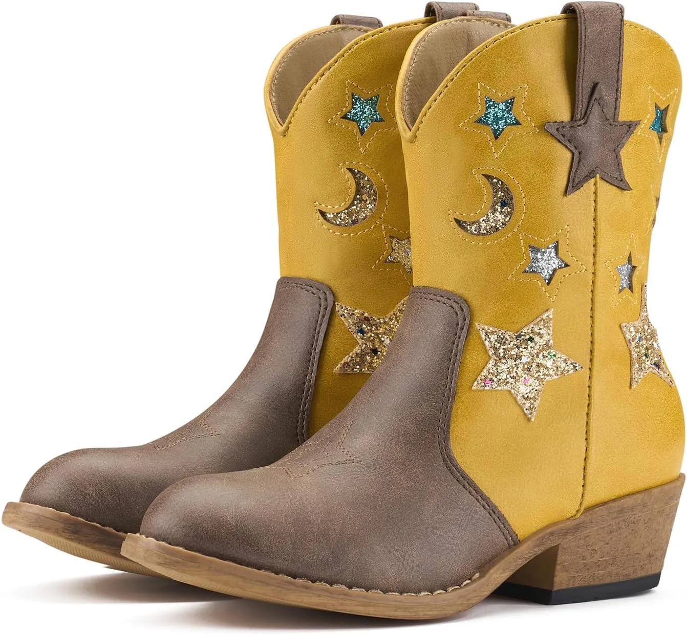 Rollda Girls Cowboy Boots Cowgirl Boots for Girls Star Boots Kids Western Boots for Toddler/Little Kid/Big Kid