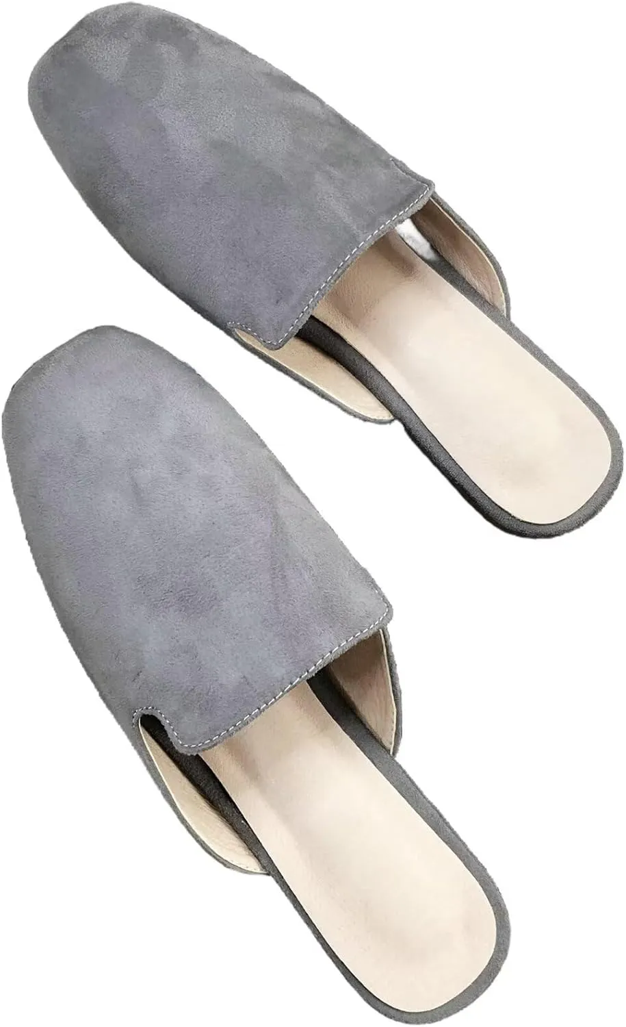 SAILING LU Square Toe Mules for Women Casual Backless Shoes Solid Color Flat Slip ons Comfort Summer Sandals