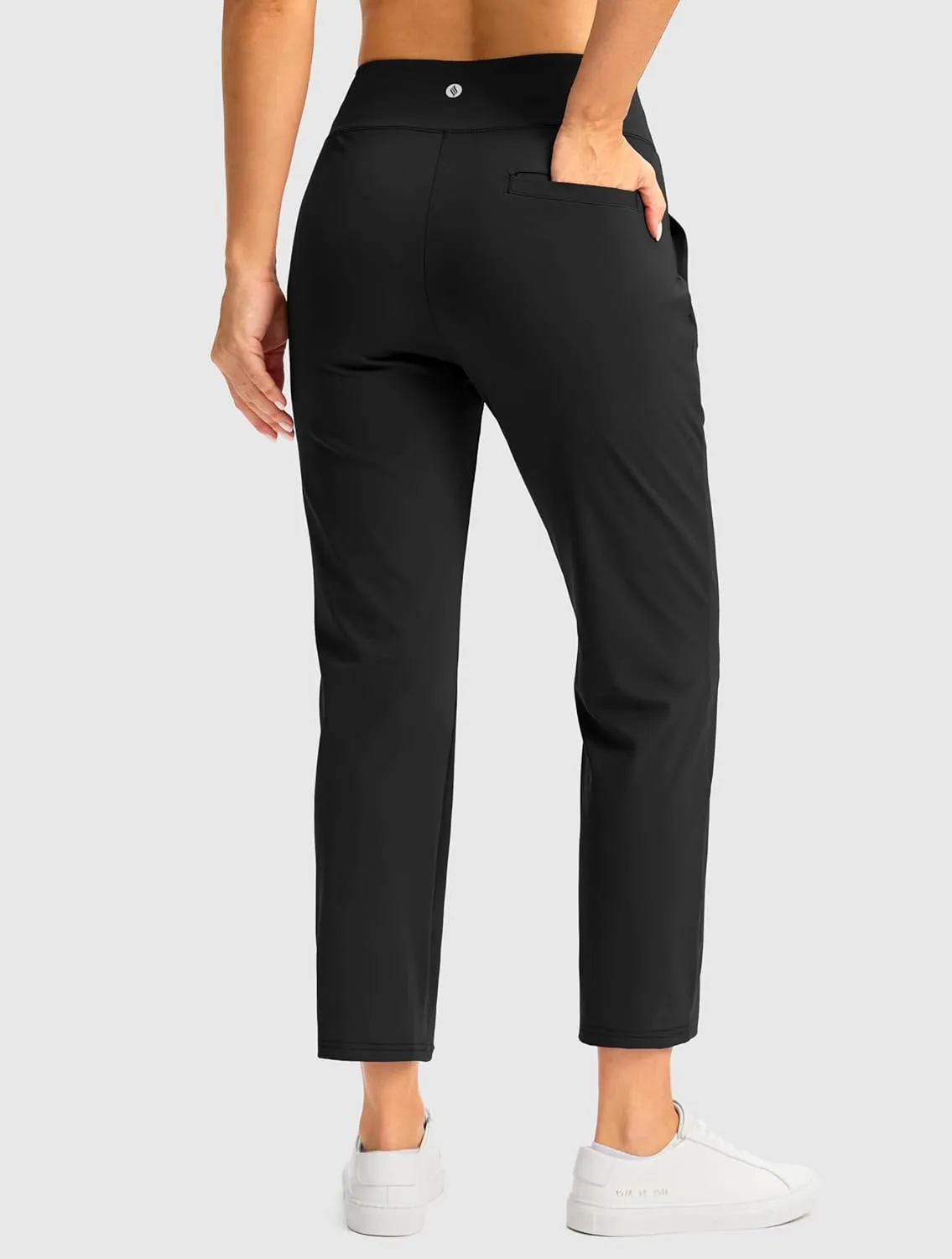 SANTINY Women's Pants with 3 Pockets 7/8 High Waisted Stretch Ankle Pants for Women Golf Casual Travel Athletic Work