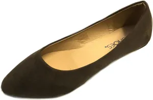 Shoes 18 Womens Faux Suede Rhinestone Ballerina Ballet Flats Shoes