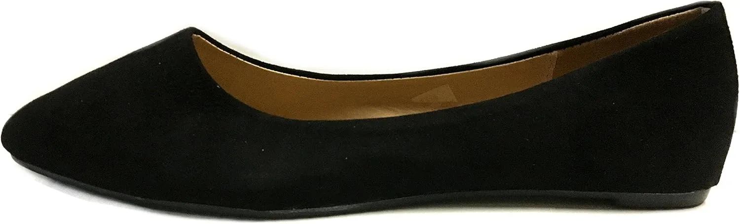 Shoes 18 Womens Faux Suede Rhinestone Ballerina Ballet Flats Shoes