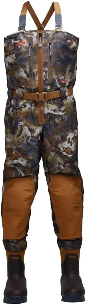 Sitka Gear Waterfowl Timber Delta Zip Wader, Extra Large, Size 10 Boot, Camouflage, Durable Fishing Waders (600238-TM-XL-10)