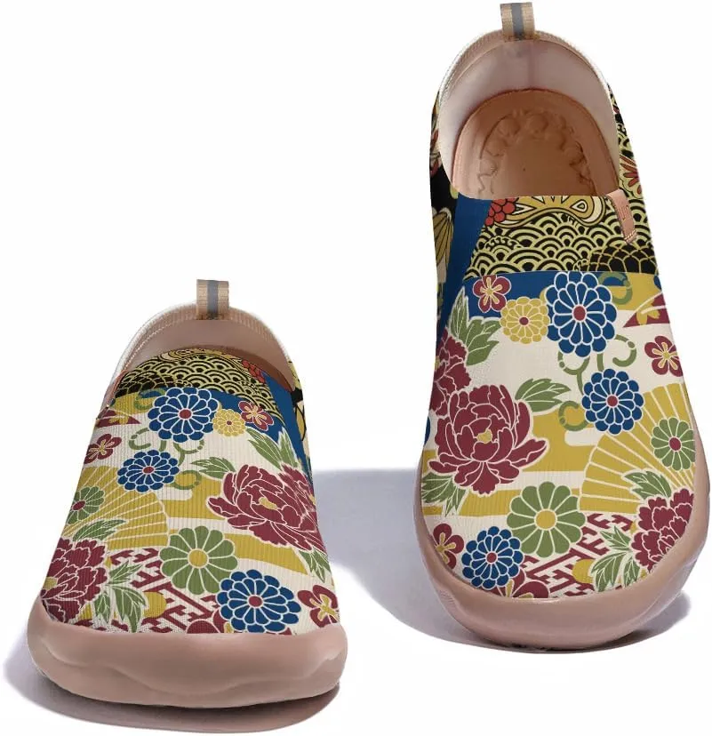 Slip On Loafers for Women Art Painted Knit Casual Shoes Lightweight Comfort Travel Sneaker