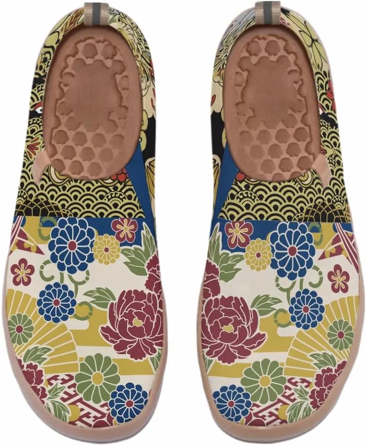 Slip On Loafers for Women Art Painted Knit Casual Shoes Lightweight Comfort Travel Sneaker
