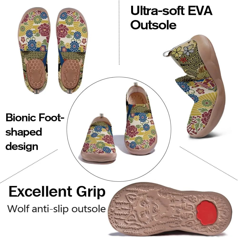 Slip On Loafers for Women Art Painted Knit Casual Shoes Lightweight Comfort Travel Sneaker