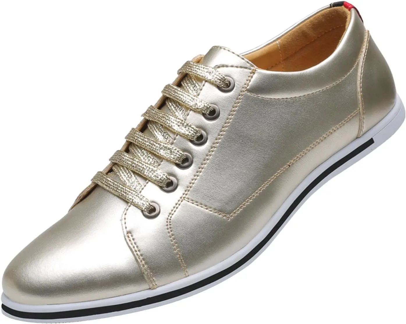 Slip on Sneakers for Men Casual Dress Shoes Plain Lace up Oxford Shoe Workout Hiking Walking Footwear Party Dressy