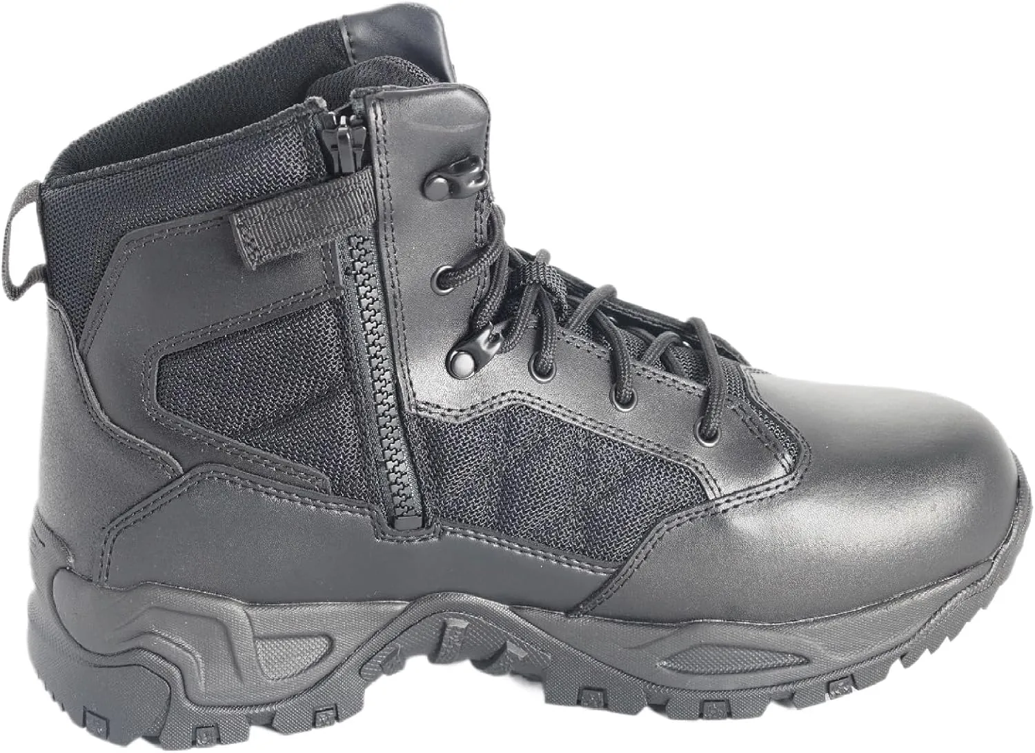 Smith & Wesson Men's Scout Hot Weather Polishable Toe Military Tactical Boots Side Ziper Work Combat Trooper Leather Boots (6-8 Inches)