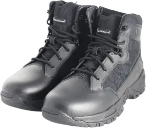 Smith & Wesson Men's Scout Hot Weather Polishable Toe Military Tactical Boots Side Ziper Work Combat Trooper Leather Boots (6-8 Inches)