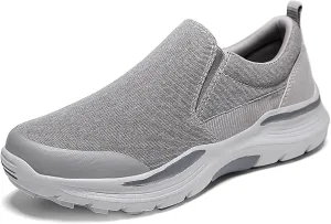 SNEKARMIN Men's Spring/Autumn Canvas Loafers - Comfortable Breathable Driving Shoes, Grey
