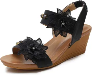 SO SIMPOK Women Casual Roman Wedge Sandals Comfort Summer Walking Slingback Shoes
