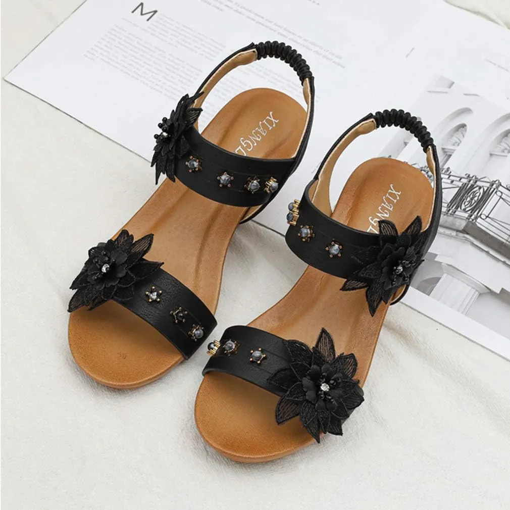 SO SIMPOK Women Casual Roman Wedge Sandals Comfort Summer Walking Slingback Shoes