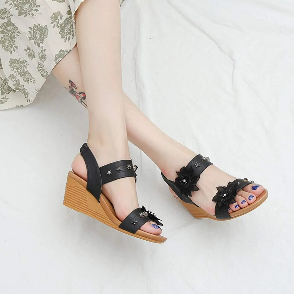 SO SIMPOK Women Casual Roman Wedge Sandals Comfort Summer Walking Slingback Shoes