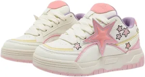Star Pattern Walking Cute Sneakers for Women Refreshing Colors All-Season Comfort Versatile and Adorable