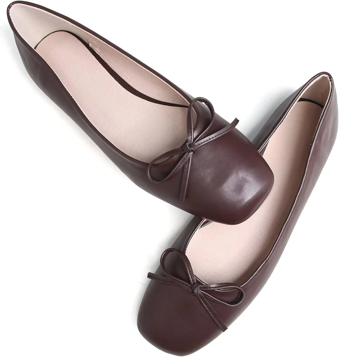 Stunner Women's Ballet Flats Fashion Classic Comfort Square Toe Slip-On Flats Wide Width Flat Shoes