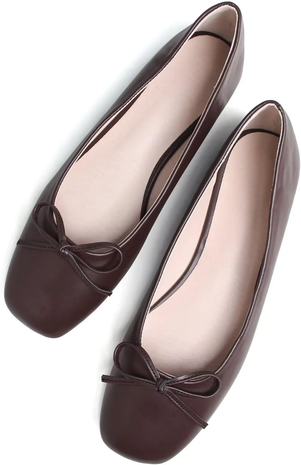 Stunner Women's Ballet Flats Fashion Classic Comfort Square Toe Slip-On Flats Wide Width Flat Shoes