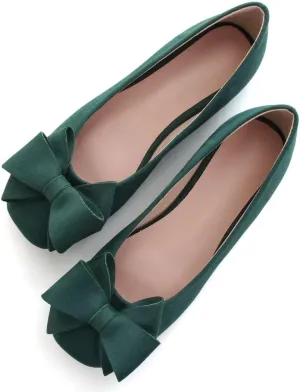 Stunner Women's Casual Flats Square Toe Bowknot Ballet Flats Comfortable Slip On Wedding Dress Shoes