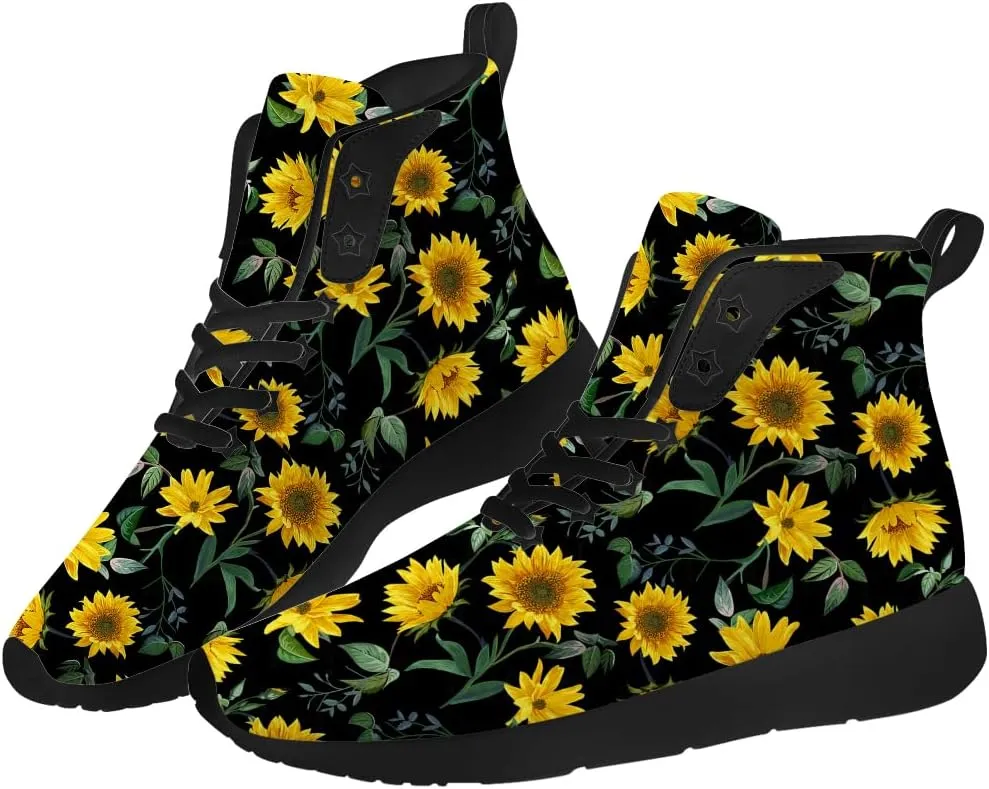 Sunflower Shoes for Men Women High Top Sneakers Casual Shoes Gifts for Girlfriend Boyfriend