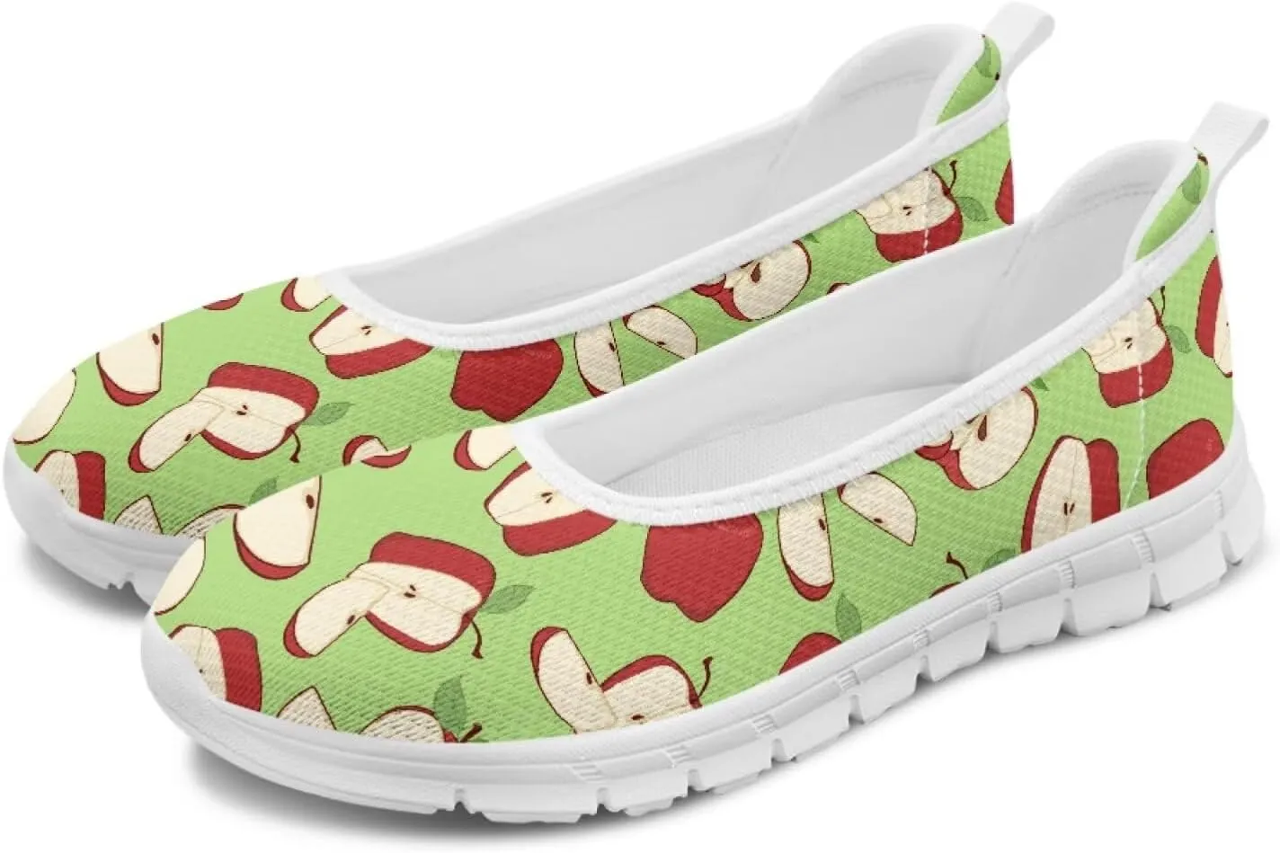 SYtrade Women Slip On Loafers Summer Art Travel Sneakers White Sole