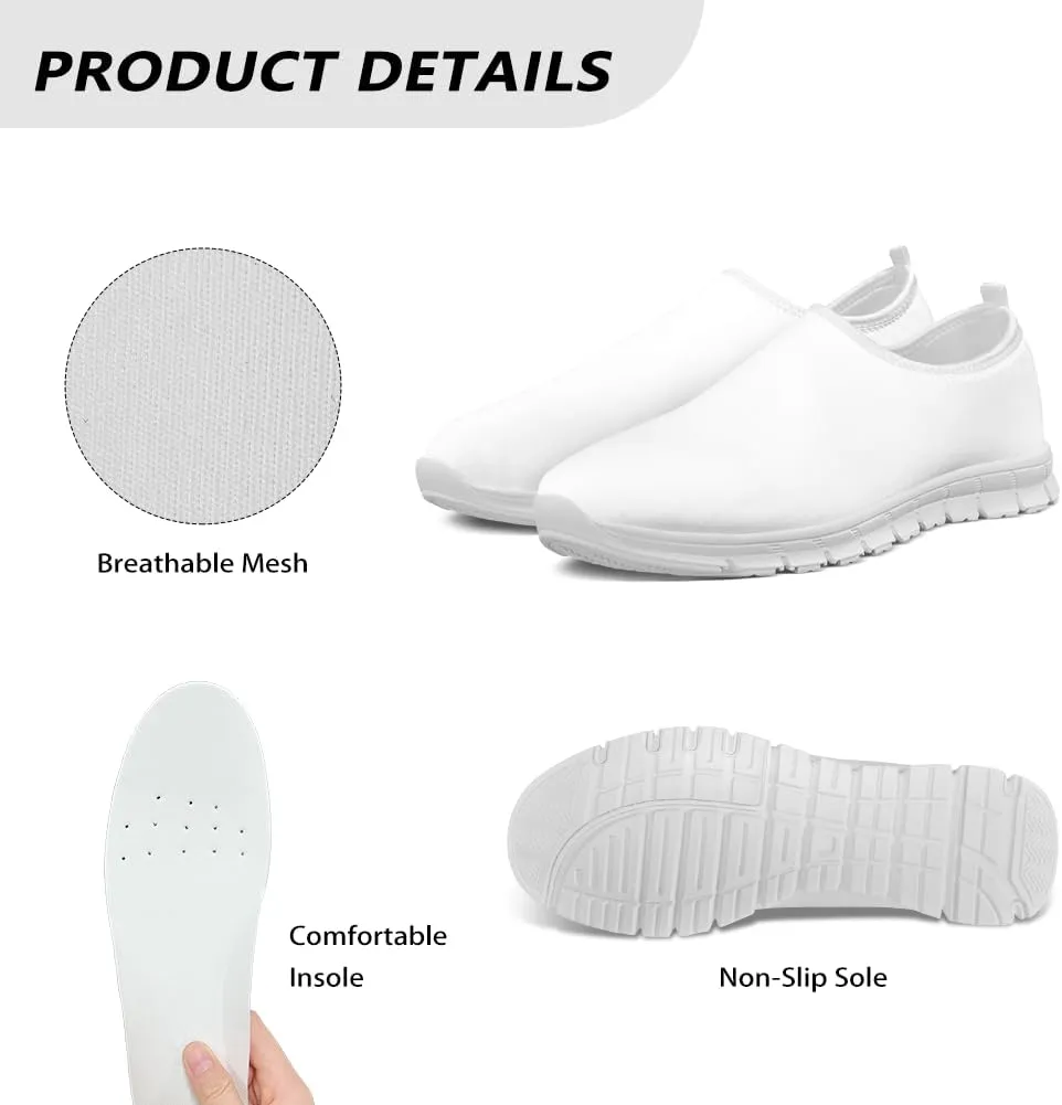 SYtrade Women's Walking Loafers Slip On Christmas Casual Tennis Sneaker White Sole